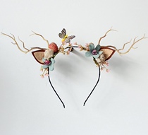 Mori photography props bridal headwear simulation antler flower fairy theme Christmas performance childrens hair hoop