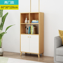Solid wood splicing whole board bookcase floor bookcase combined household goods with door drawer containing storage storage cabinet