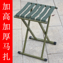 Folding stool Maza outdoor thickened backrest military fishing chair small folding chair train portable bench home