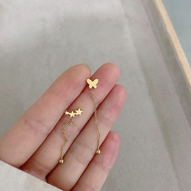 Titanium steel long chain butterfly flow star ear line fine needle screw fastening auricle ear bone nail front and back Dedoural ear chain