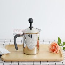 Stainless steel milk foam cup 1 liter large capacity milk pot manual whisk 800ML pull flower cylinder micro-defect