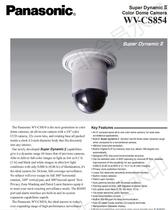 Panasonic WV-CS854A Panasonic WV-CS850A Panasonic indoor integrated dome camera