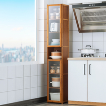 Kitchen shelf pinced dishes seasoning pot storage rack floor-to-ceiling multi-layer storage cabinet with door narrow gap