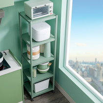 Stainless steel kitchen slit storage rack floor multi-layer refrigerator against the wall narrow gap rice cooker shelf