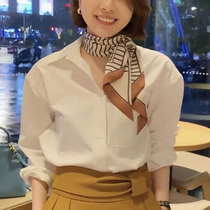 Great Honghong Tongtong Silk Scarf Woman Small Strip Advanced Sensation Spring Autumn New Stripe 2021 Burst Matching Shirt Scarf