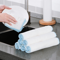 Bamboo fiber dishwashing cloth Home White Cloth Kitchen Rag Water Suction Not Easy To Fall Hair Thickening Dishcloth Cleaning Cloth