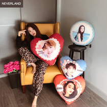 diy couple love pillow customized to customize photo heart shape real pillow cute girl Christmas gift