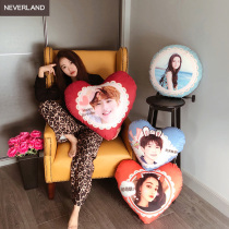 diy couple love pillow customized to customize photo heart shape real pillow cute girl Christmas gift