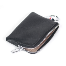 Cow Leather Small Wallet Zipped Genuine Leather Zero Wallet Thin THEFT SWIPE CARD BAG YOUTH MINI COIN BAG KEY BAG