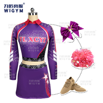 For the artisan competition clothing new cheerleading clothing purple jazz dance flower ball skills performance clothing custom boys and girls