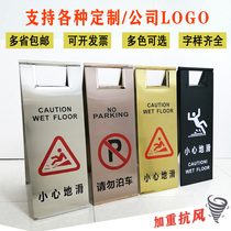 Stainless steel parking sign carefully slippery sign no parking sign no sign sign no parking warning sign a card