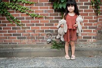 Small rain drops childrens culottes suit A No Chinese woven illustration text description drawings