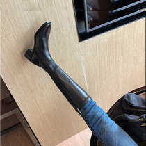 Net celebrity recommendation~ show legs long legs thin legs~Knight boots womens knee-length elastic boots leg-covering effect