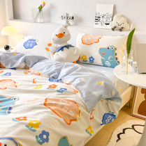 Multi Love Cartoon Full Cotton Bed Bedding Children Kit Pure Cotton Bed Three Sets Cute Sheets Quilt Cover