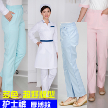 Womens health care nurse pants blue pink white medical care pants straight leg slim trousers thin elastic trousers waist head