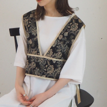Japanese pure original tipto * vest vest summer thin embroidery lace print pattern sleeveless large T-shirt set