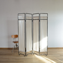 Mushroom industrial wind iron linen screen partition simple folding screen clothing store display props display rack