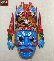 Woodcarving hand-carved Tunpu Cultural Decoration Collection Facebook Nuo Mask Ground Play Mask Nuo Opera Performance