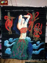 Fine batik painting Guizhou Miao batik hand-painted heavy color batik decoration wall decoration decoration Ancient times