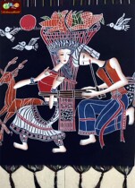 Batik double-layer painting Guizhou Miao batik wall hanging gift gifts Jiapin decoration decoration Lusheng Le 86 * 6cm