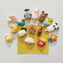 Food refrigerator stickers magnet food retro mini 3D three-dimensional creative soft cute healing flower net red cartoon