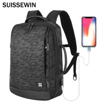 SUISSEWIN Swiss Army Knife Luminous Backpack Men and Women Business Travel Student Computer Schoolbag Business Travel