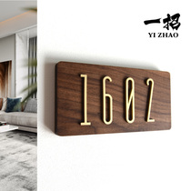 House number digital home sect number sticker creative brass Nordic copper personality card