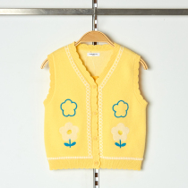 Barabara baby horse 2022 autumn new daughter knitting vest knitting tide 2003221101003