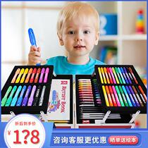 MOBEE little elephant crayon childrens painting set Color painting pen Student safety water-soluble box pigment