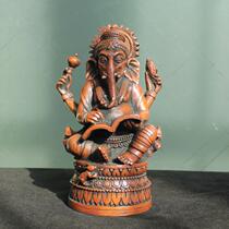 Yoga Tibetan secret pure bronze Buddha statue four-armed reading book writing Indian elephant God of Wealth
