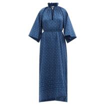 Wiggly kit keeper printed satin long dress 2022 new spring summer ladies luxury