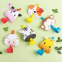 Birthday party blowing blowing blowing blowing whistling boys and girls birthday trumpets children cartoon animal whistle