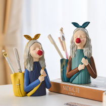 Creative cute ins style personality primary and secondary school students large capacity bubble girl pen holder simple key storage decoration