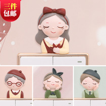 Flower Season Fantasy Cartoon Teenage Girl Switch Sticker Wall Sticker Protective Sleeve Creative light switch Cubism Decorative Socket panel