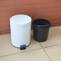 5L trash can household White covered metal foot pedal trash can Creative European bedroom bathroom