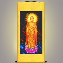 King of Tibet Bodhisattva Golden body Buddha painting Guardian portrait Silk painting Scroll painting Buddhist supplies Decorative hanging painting