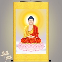 Shakyamuni Buddha portrait painting Buddha world statue Buddha temple decoration painting silk cloth painting scroll painting scroll painting hanging painting