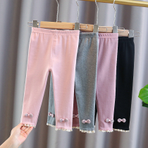 Girl Pure Cotton Underpants Trousers Long Pants 2022 New Spring Autumn Clothing Baby Outside Wearing female baby thin foreign air can be opened