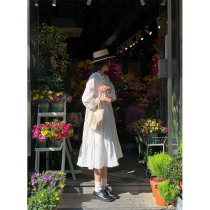 RAINY First Love Japanese White Lace Cutout New Dress Early Spring Womens French Midi Skirt