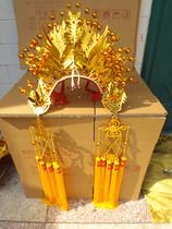 Noble phoenix crown headdress Bridal headdress photo studio photo Phoenix crown Xia headdress Chinese wedding Phoenix crown hat