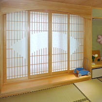 Pinus sylvestris Plaid door and window barrier door Japanese sliding door partition and room door customized special price