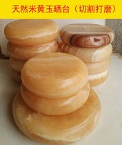 Yellow wax stone turtle basking table Round basking table Stone fish tank Decorative landscaping paving sand paving Yellow-throated hair color basking back