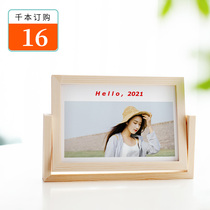 2021 solid wood desk calendar custom enterprise creative wooden office calendar custom photo calendar Joy creation