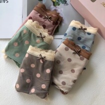 5 Dress Round Points Day Tie Wave Dot Sweetness Printed Underpants Buns Hip Sexy Antibacterial Breathable Triangle Pants Mid-Waist Underpants