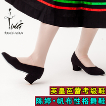 Chen Ting Emperor Ballet Yangge dance grading shoes Ethnic dance Tibetan dance Low-heeled high-heeled canvas character dance shoes