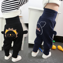Baby high waist belly pants spring and autumn clothes 5 children boys 6 months outside Baby Cotton big pp trousers