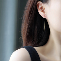 Pure silver lined with female spring and summer temperament Long style net red streaming Su Xianghong Thin Earrings 2022 New Wave Advanced Sensation
