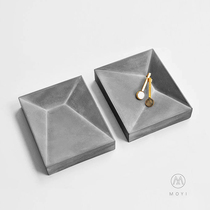  MOYI cement decorative tray Ashtray square jewelry tray Three-dimensional wall brick minimalist Nordic photography props
