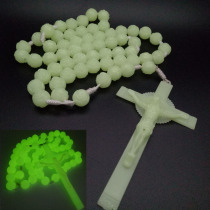 Oversized hanging wall decoration Catholic Cross rosary 16mm luminous luminous necklace wall rosary 112g