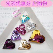 Schwaro Tip Bottom Crooked Peach Hearts 4809 Crystal Glass Drill Meri Odrill Big Loving Shaped Bridal Chia Film